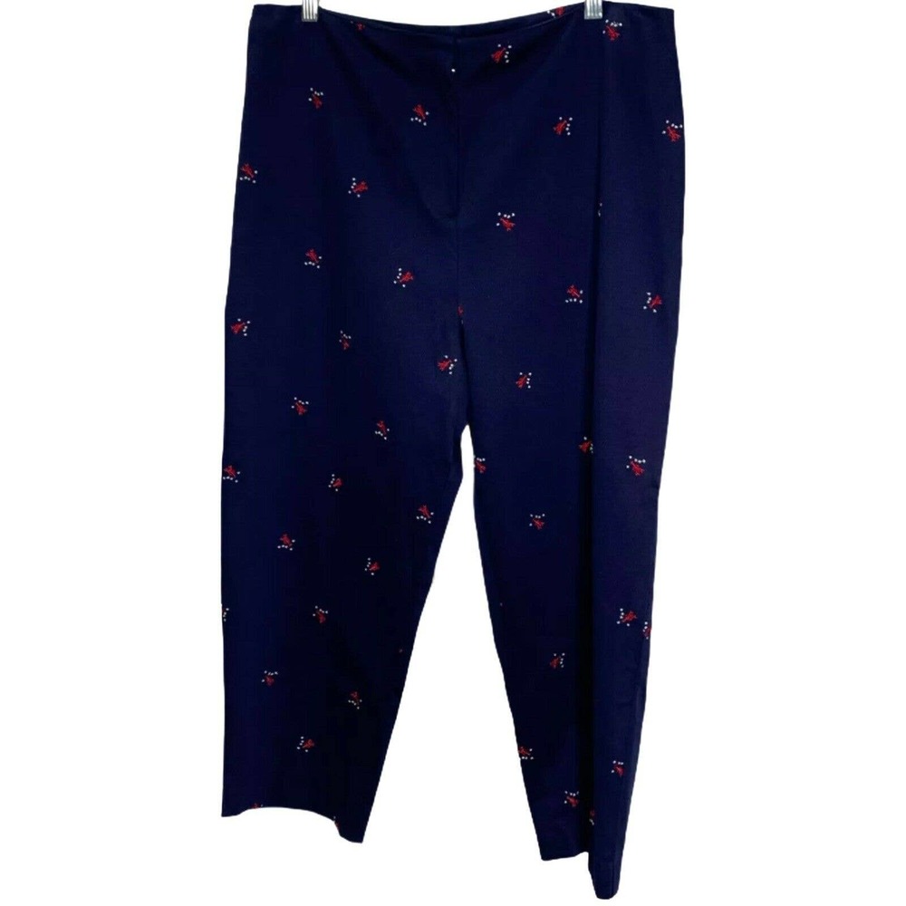 Marisa Cristina Women's Pants Cropped Lobsterfest Blue Size 14 NWT $88